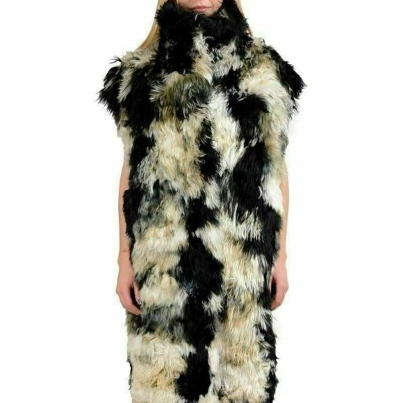 Just Cavalli Wool Alpaca Multi-Color Reversible Women's Vest Coat US S IT 40